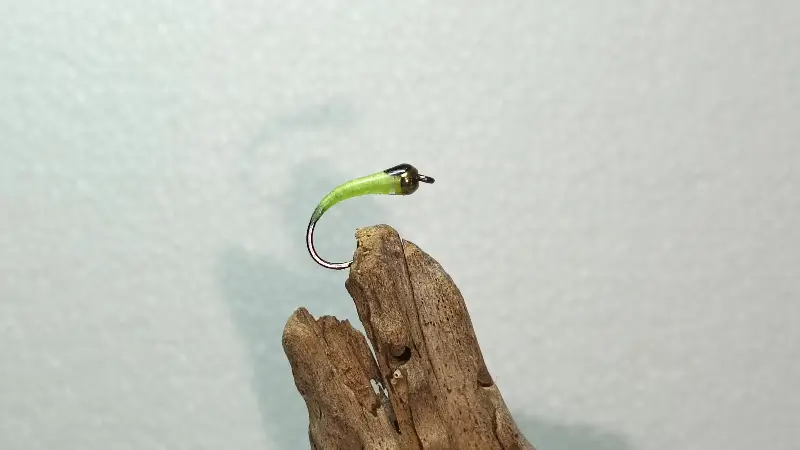 Caddis larva nymph pattern for Vaal River Yellowfish fly fishing (deep seams and moderate flows)