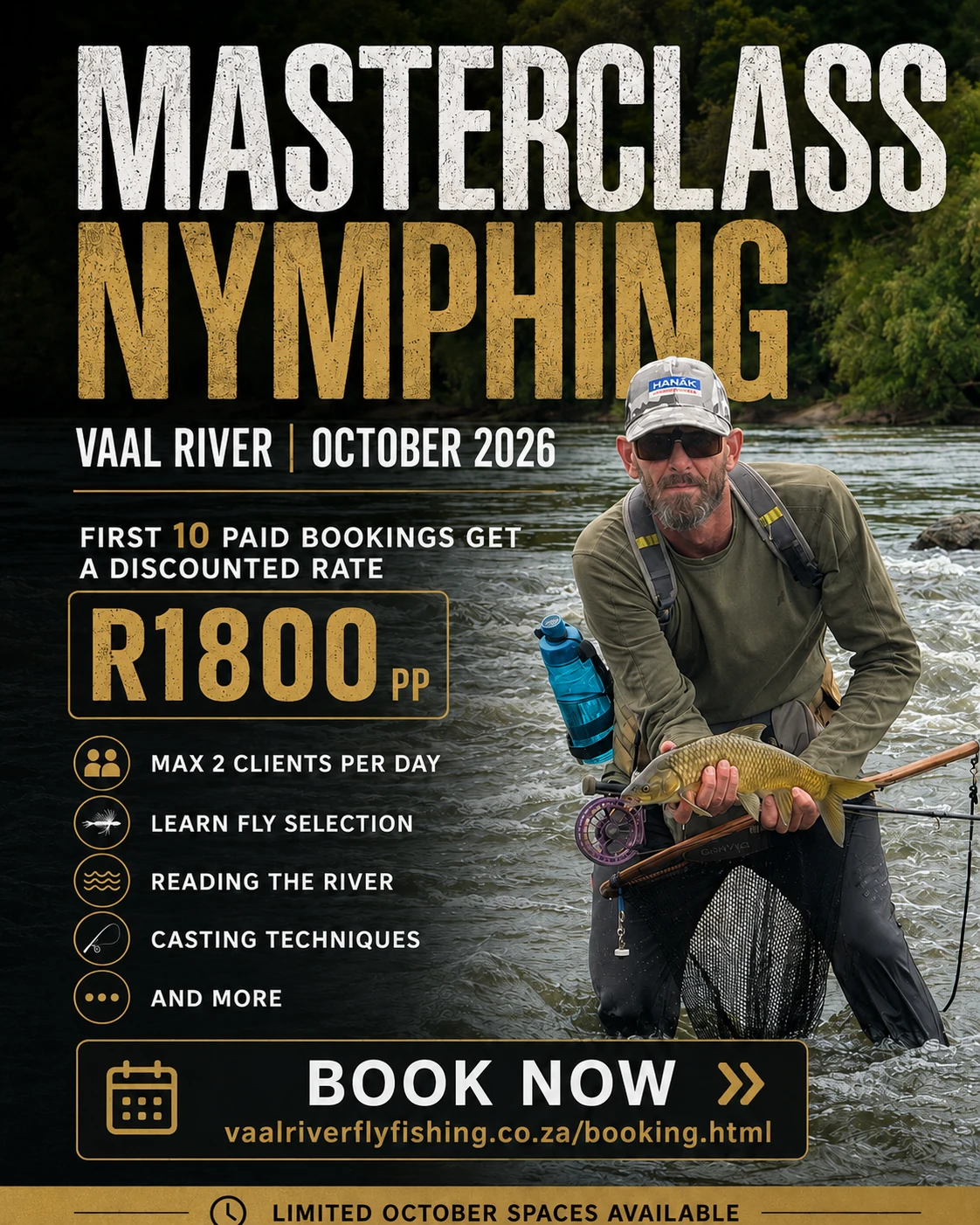 October 2026 Masterclass Nymphing guided special on the Vaal River